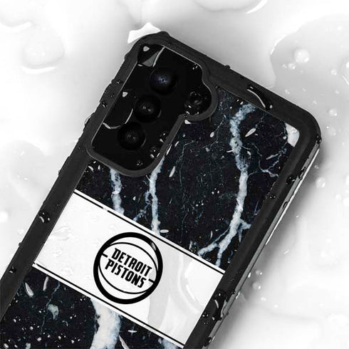 NBA Detroit Pistons Marble Galaxy S24 Plus Waterproof Case